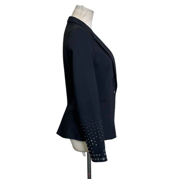 ZARA black studded sleeves one button tuxedo jacket size Small - Picture 10 of 13